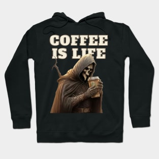 Funny Coffee Is Life Grim Reaper Hoodie